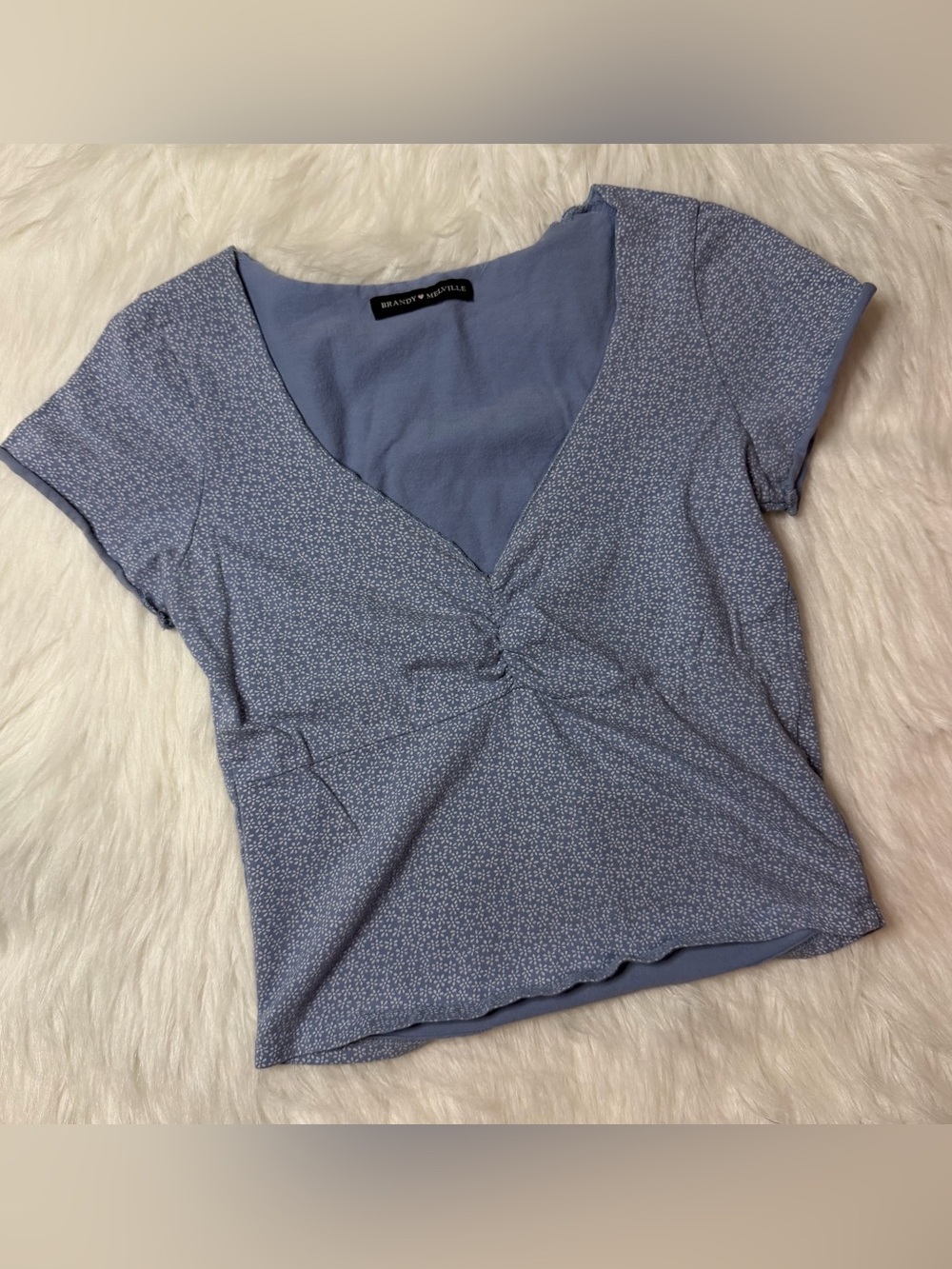 Brandy Melville Gina Blue Floral Top